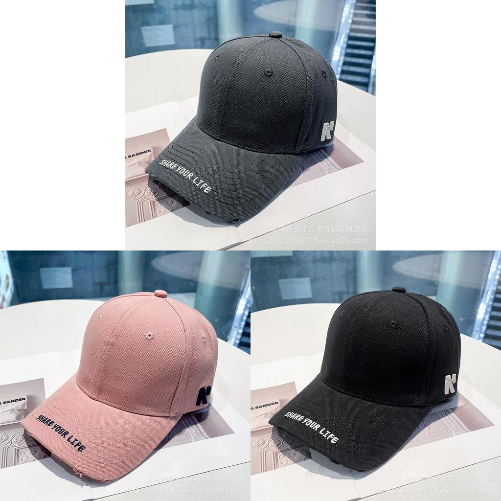 Spring Letter Embroidered Baseball Cap With Sun Protection For Women Outdoor Casual Wear