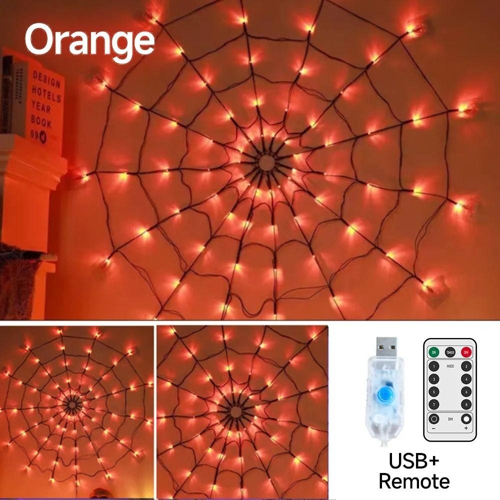 Creative Spider Web Light Funny Atmosphere Light Halloween LED Light String  Prop Layout