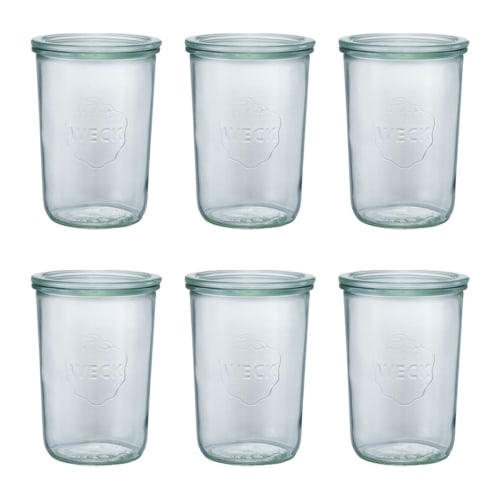 WECK Canister Glass Canister Storage Container WE-743 (Mold Shape 750ml, Set of 6)
