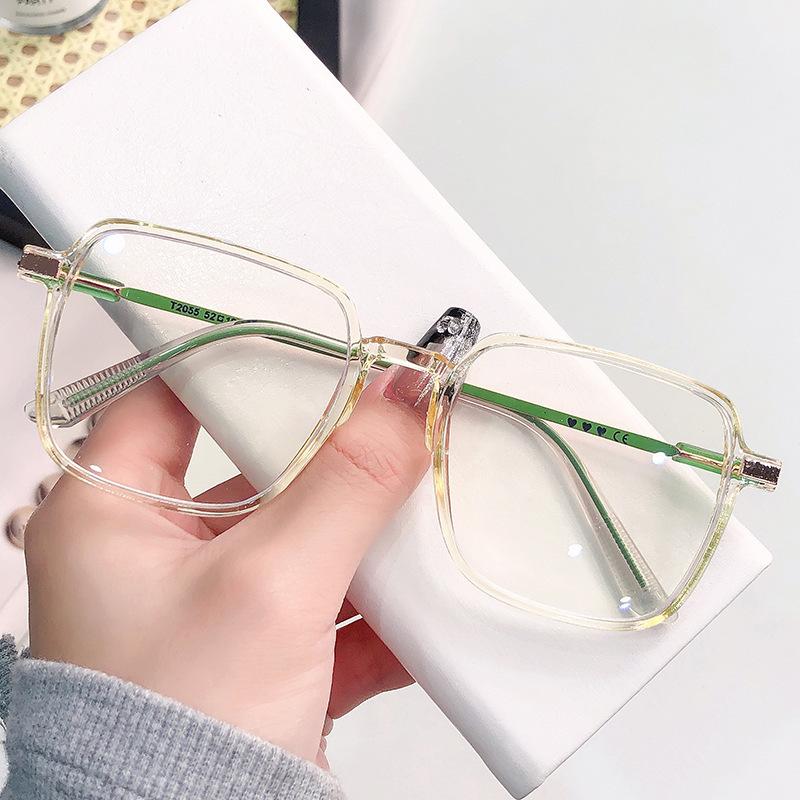 Photochromic Anti Radiation large frame Glasses Shades Transition Eyeglasses Korean Replaceable Lens women resistant Glare flat mirrors Eyewear
