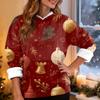 Women's Casual Fashion Plus Velvet Thickened Christmas Print Hooded Sweatshirt