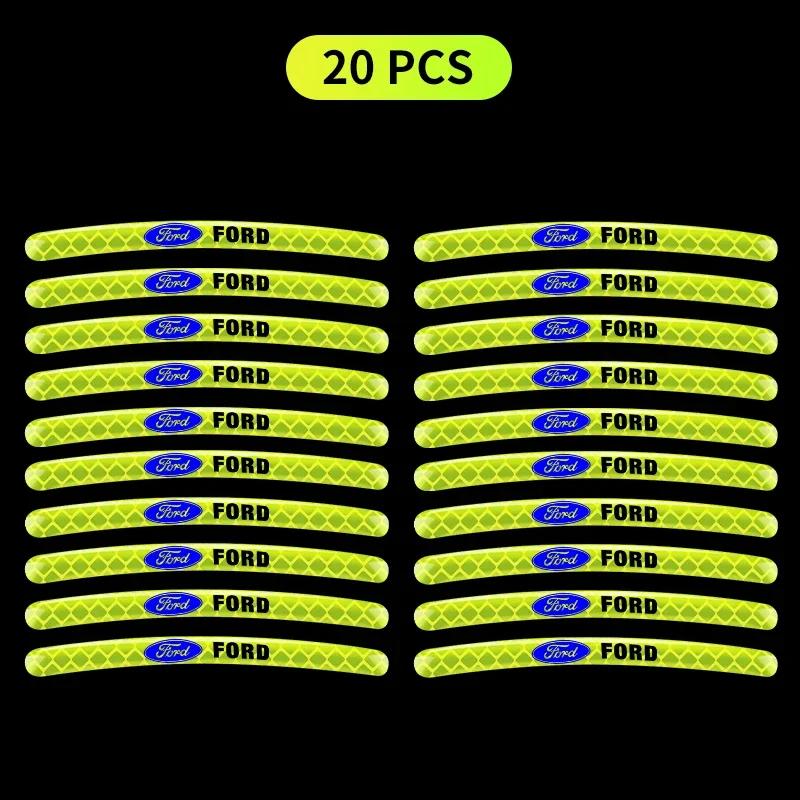 Horké Reflexní Samolepky na Kola Auta Svítící Fluorescenční Dekorace Kol Pro Ford Fiesta Mondeo Fusion Explorer Escape Shelby Edg