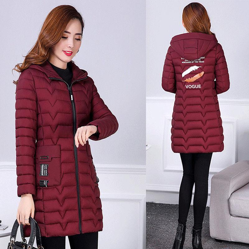 Women's Lining Plus Size Printing Jacket Winter Long Warm Jacket Thickened Slim Jacket