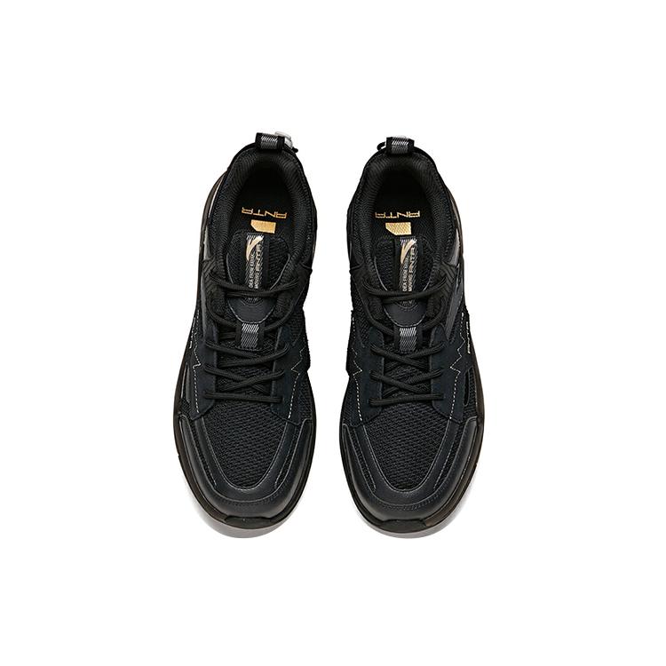 Anta Life Collection Cushioning, Wear Resistant Low Top Skateboard Shoes Men's Black Gold 912118050-4