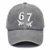 For New PVC Men's Vintage Washed Digital Printed Logo Sunshade Baseball Cap 6-Panel Adjustable