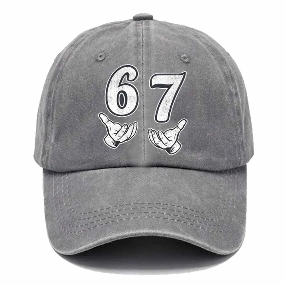 For New PVC Men's Vintage Washed Digital Printed Logo Sunshade Baseball Cap 6-Panel Adjustable