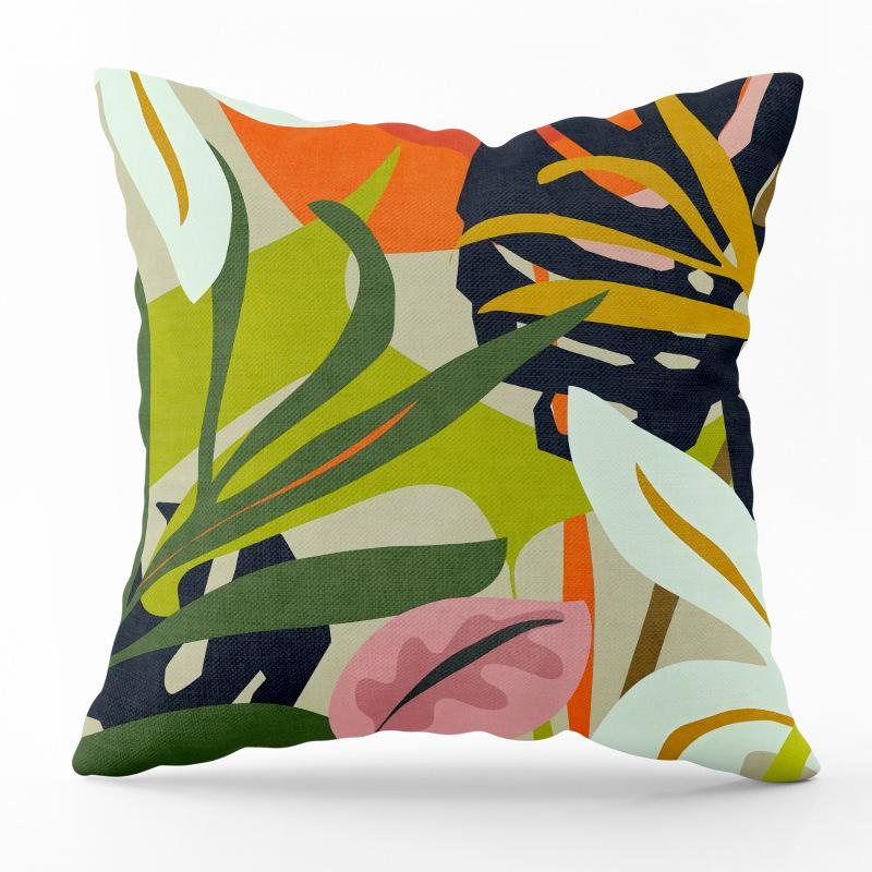 Abstract Plant Print Pattern Square Cushion Pillowcase For Home Living Room Sofa Bedroom Decoration Throw Pillow