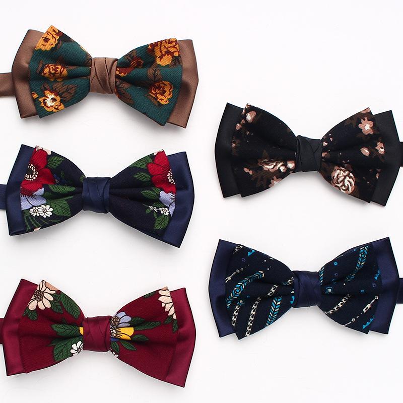 Shuangpin Men'S Bow Tie Business Trend Color Weaving Jacquard Suit Accessories Retro Bow Tie