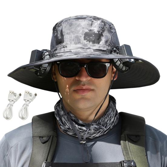 Klobouk proti slunci s prodyšným designem ze síťoviny Nastavitelná šňůra Široký okraj Klobouk na ochranu proti slunci Dvojitý vějířový design Rybářský turistický klobouk