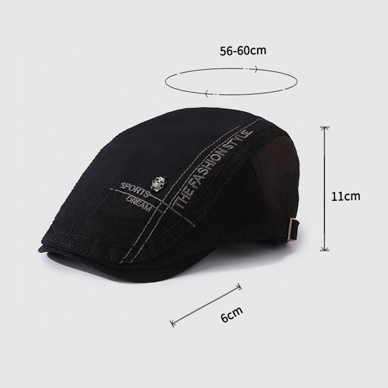 Beret Men's Spring Summer Skull Rivet Cap Women's British Vintage Sunscreen Hat