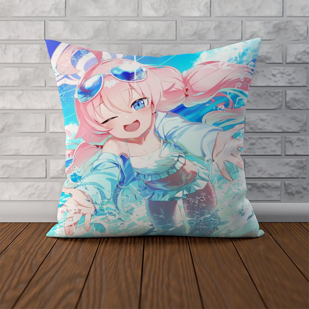 Blue Archive Pillow Case For Car Sofa Decorative Home Doublesided Print Plush Square Throw Pillow Cushion Cover