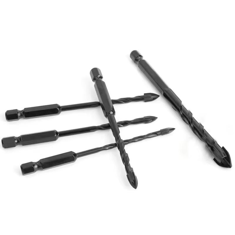 3 4 5 6 8 10 12mm Cross Hex Tile Drill Bit For Glass Concrete Ceramic Tile Hole Opener Tunsten Carbide Hard Alloy Bits Set Tools