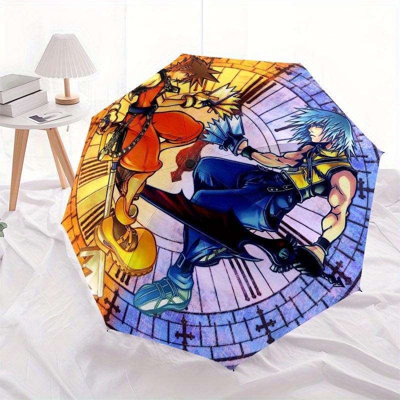 Kingdom Hearts, Sora vs. Riku-themed, Eight-ribbed, Self-folding Umbrella Is Suitable for Everyday Outdoor Use and Is An Ideal Gift for Frie