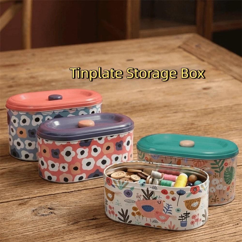 2PCS/SET European Style Tinplate Storage Box Large Capacity Candy Cookie Box Gift Boxes  Living Room