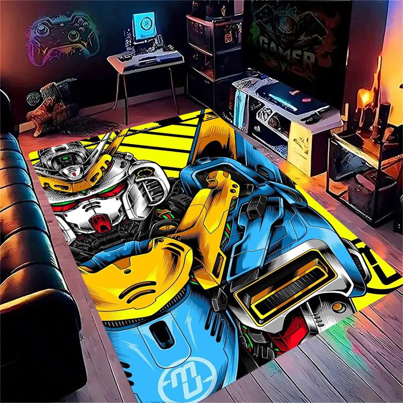 G-Gundam-m Cartoon Robot Gift Carpet Rug for Bedroom Living Room Home Sofa Decoration Kids Game Play Decor Floor Mat