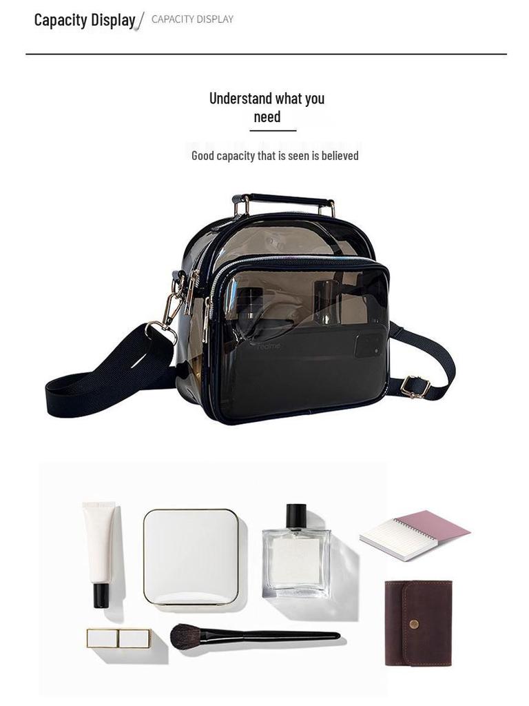 Transparent PVC Single Shoulder Crossbody Bag - Simple Women's Jelly Doll Bag