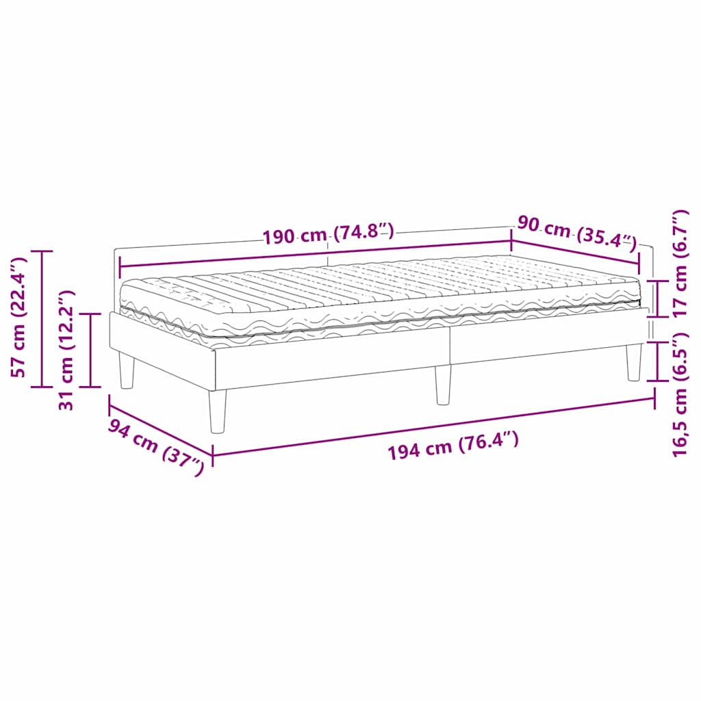 Corner Bed Frame with Mattress 2 Pcs Blue Fabric