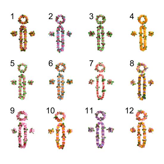 Lei-Set Lebendige Farben Atmungsaktiv Partygeschenke Hawaiianische Partydekorationen Halsketten Lei Armband für Draußen