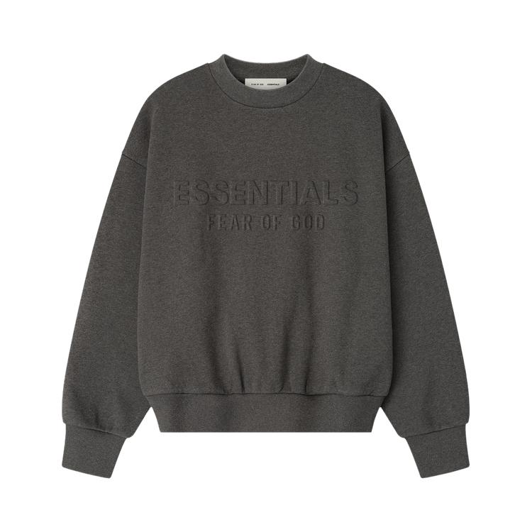 Fear of God Essentials Embossed Classic Crewneck Sweatshirt Charcoal Heather Men Tops Grey 192HO256551F