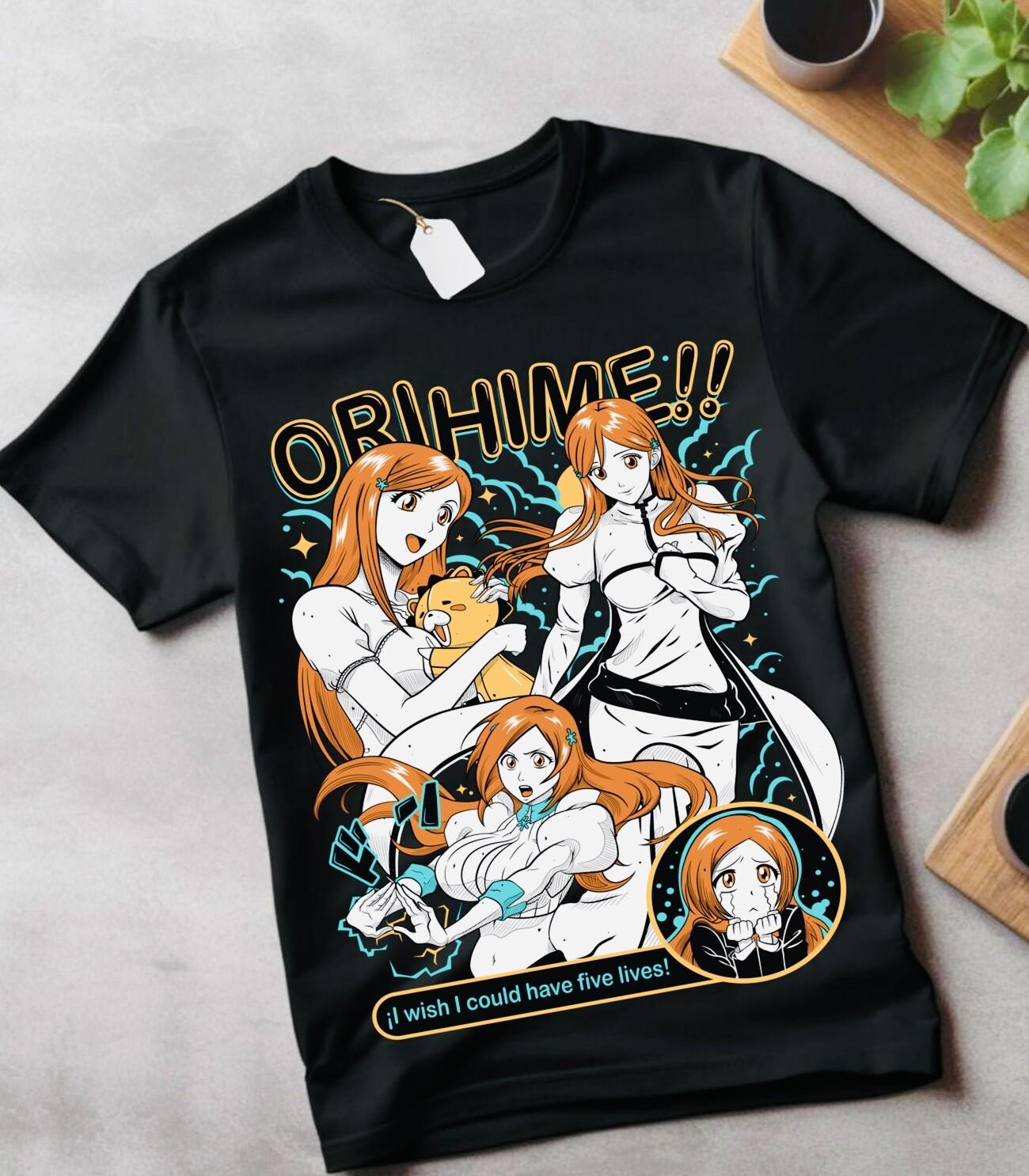 Orihime Inoue T-Shirt Mens Womens Tees Top Zaraki Kenpachi Bleach Anime Ichigo  Aizen Shirt gift 2XL