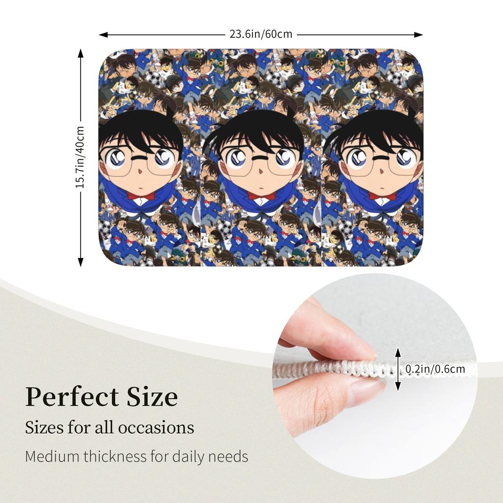 Funny Detectived Anime Conan Doormat Anti-Slip Bath Kitchen Welcome Mat Toilet Door Floor Entrance Carpet Rug Footpad