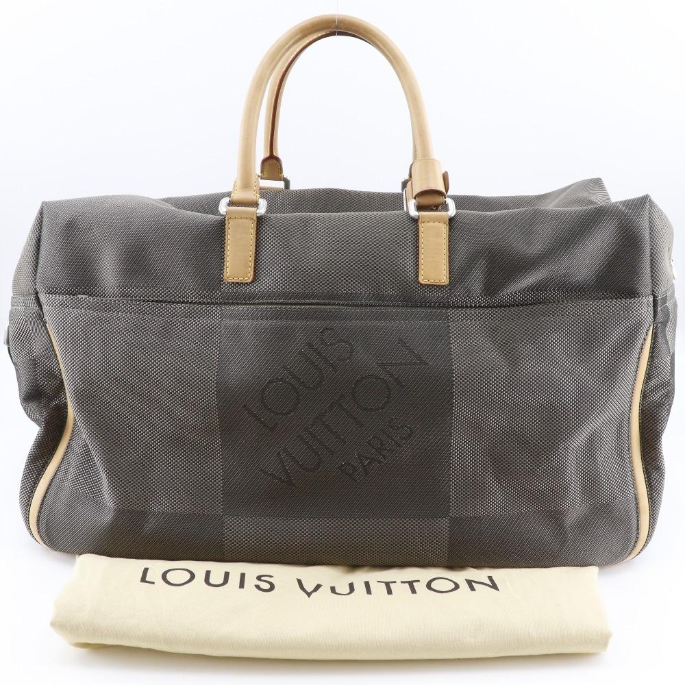 LOUIS VUITTON Suvlan Boston bag M93228 2WAYShoulder Tail Brown Damier Jean Canvas mens Used