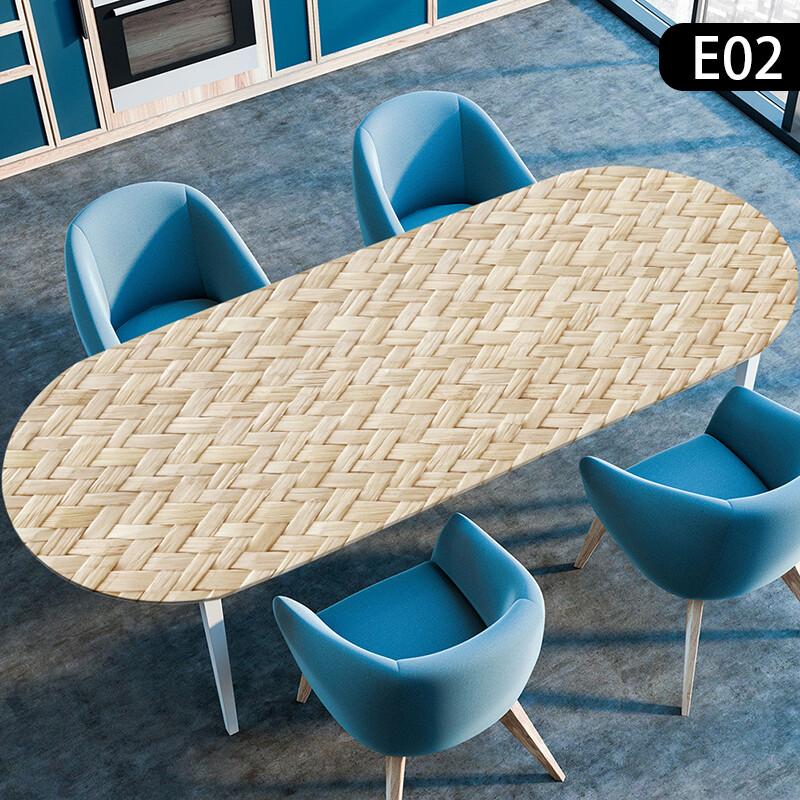 1PC Waterproof Oval Elastic Tablecloth Wooden Plank Texture Style Dining TableCloth Kitchen Dining Wedding Party Decoration