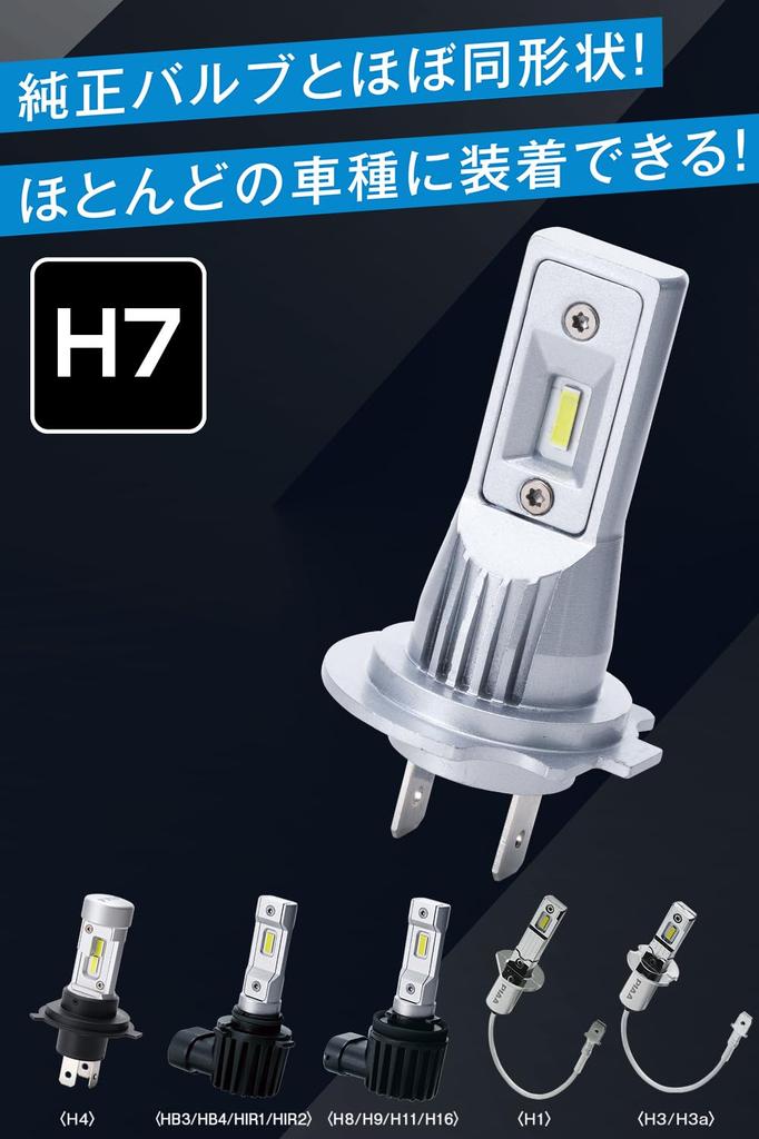 PIAA LEH265 LED 6000K Car Lamp Bulbs 12V 17W 3000lm Vehicle Inspection Pack of 2 Headlight/Fog (Controllerless Type), H7, Compliant,