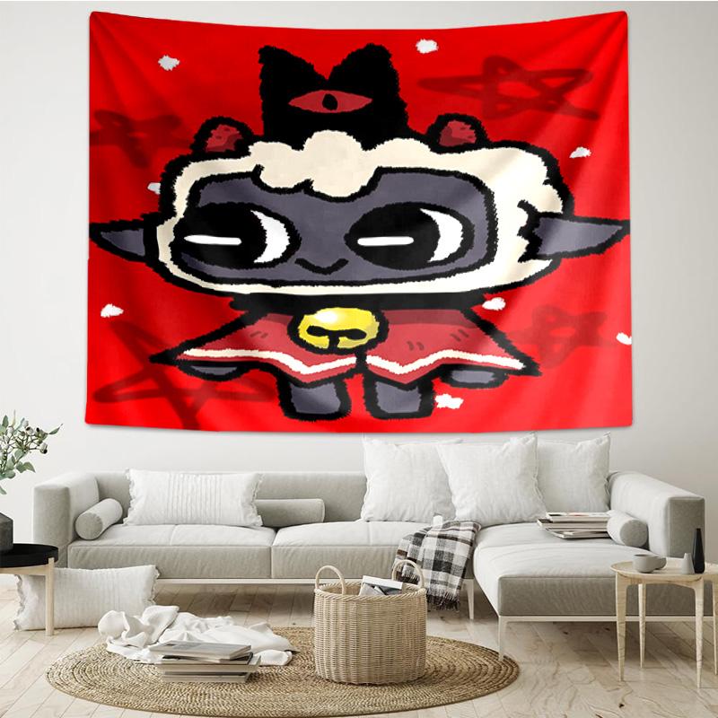 Cult Lamb Game Fantasy Quick-Dry Tapestry Hanging for Bedroom,Livingroom, Playroom,Decor Art Room Wall Tapestry Holiday and Birthday Gifts
