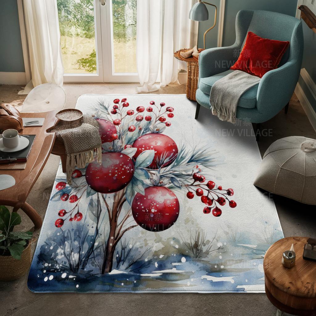 House Entrance Carpet Home Door Mat Living Room Bath Foot Bathroom Non-slip Water Absorption Rugs Bath Merry Christmas Winter