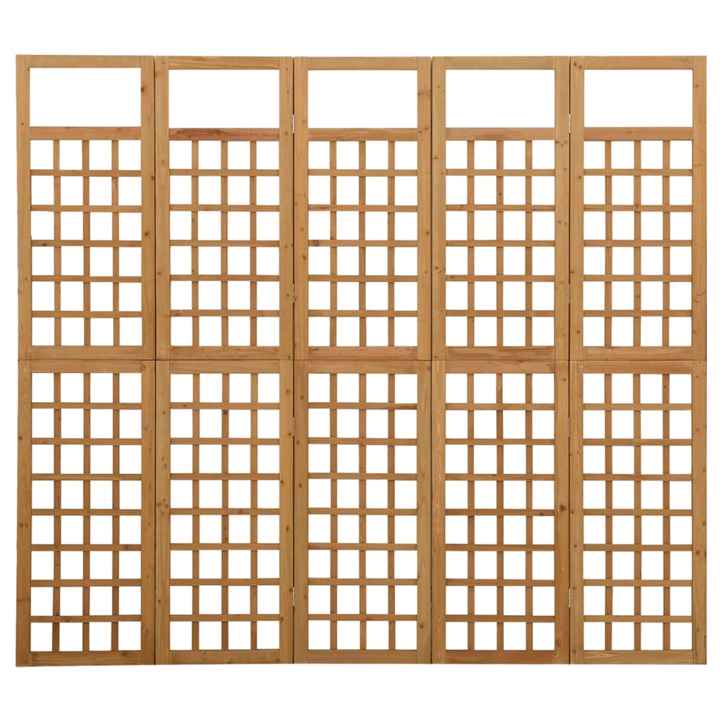 Vidaxl 5-Panel Room Divider/Trellis, Fir Wood, 201.5X180Cm