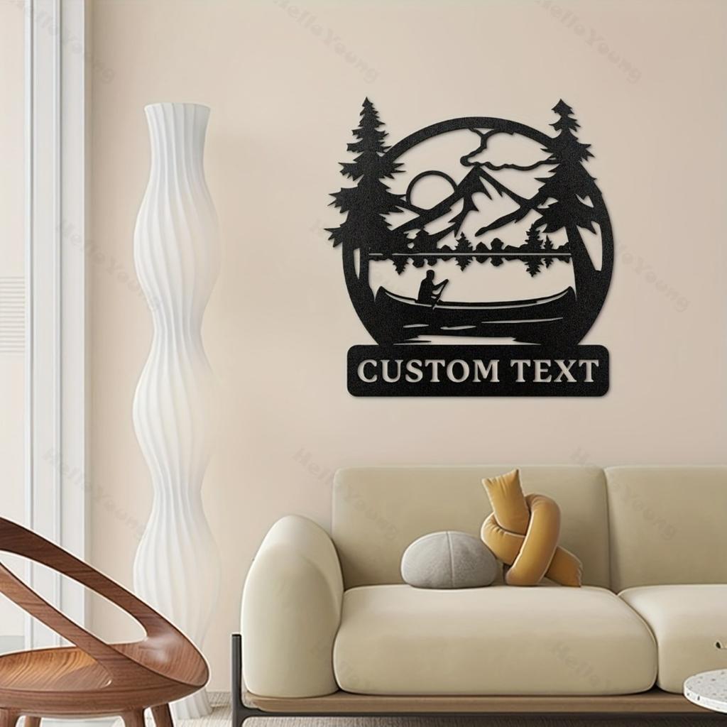 Customizable Metal Sign Boating Silhouette Surname Decor Hot Sale Home Garden Wall Art
