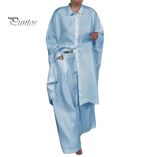 

2 шт./компл., осенне-весенняя женская рубашка и брюки, комплект, блузка на пуговицах с длинными рукавами и лацканами с нагрудным карманом, эластичные брюки на талии, OL для поездок на работу, спорт XXL