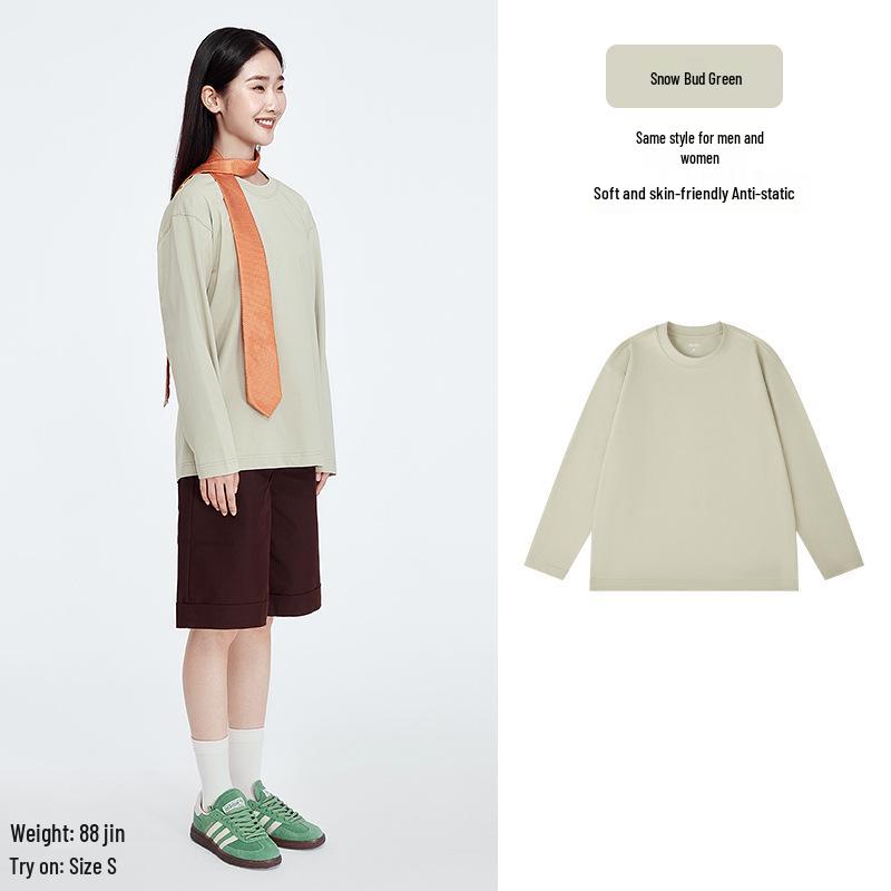 

Унисекс Повседневная Осенняя Футболка С Длинным Рукавом Свободного Кроя Эстетика Хлопка L