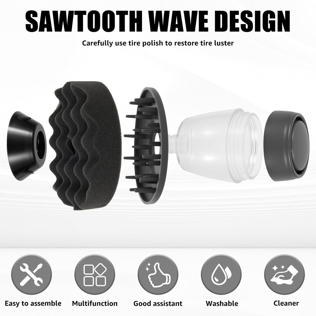 Applicatore per Dressing Gomme Camion Auto Lucidatura Cerchi Applicatore Lavaggio Pneumatici Lavabile Applicazione Lucida Gomme per Detailing Lucidatura a Cera