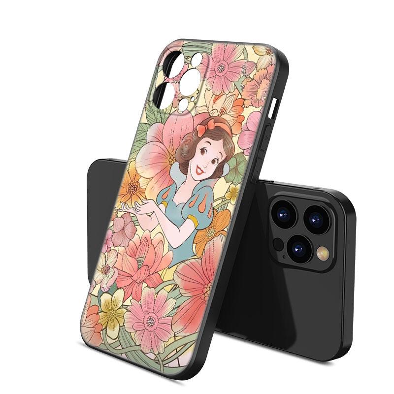 Snow White Princess Jasmine Black Silicone Phone Case For Apple iPhone 12 13 Mini 11 14 15 Pro Max 7 8 Plus X XR XS SE 2020 2022