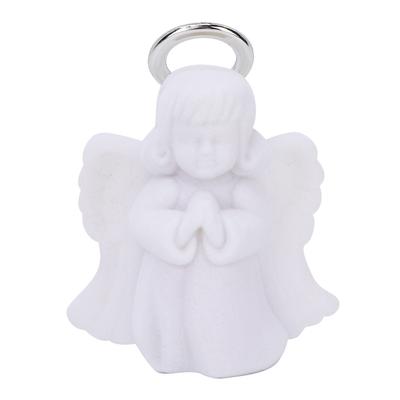 Portagioie Portatile Carino a Forma di Angelo a Conchiglia per Orecchini Collane Custodia Regalo Bianca
