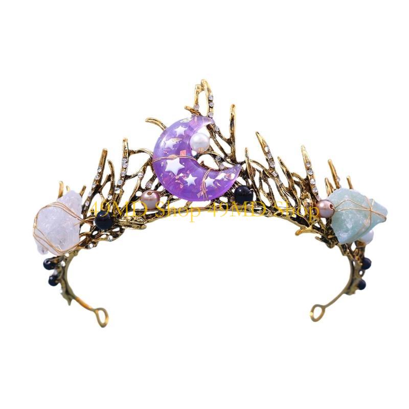 49MD Elegant Sea Shell Hairband Hair Accessory Crown Tiaras for Women and Teens Great for Weddings and Themed Event Gathering
