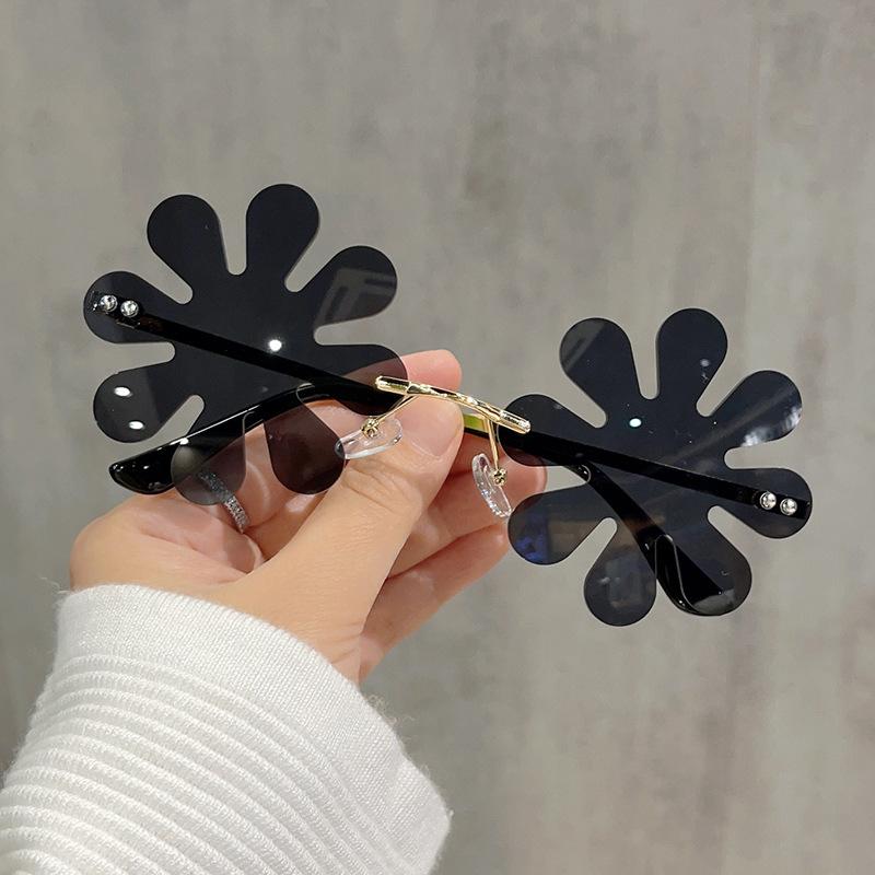 Flower Shape Women's Sun glasses New Fashion Rimless Metal Leg Women Sunglasses High Quality Women's Sunglasses