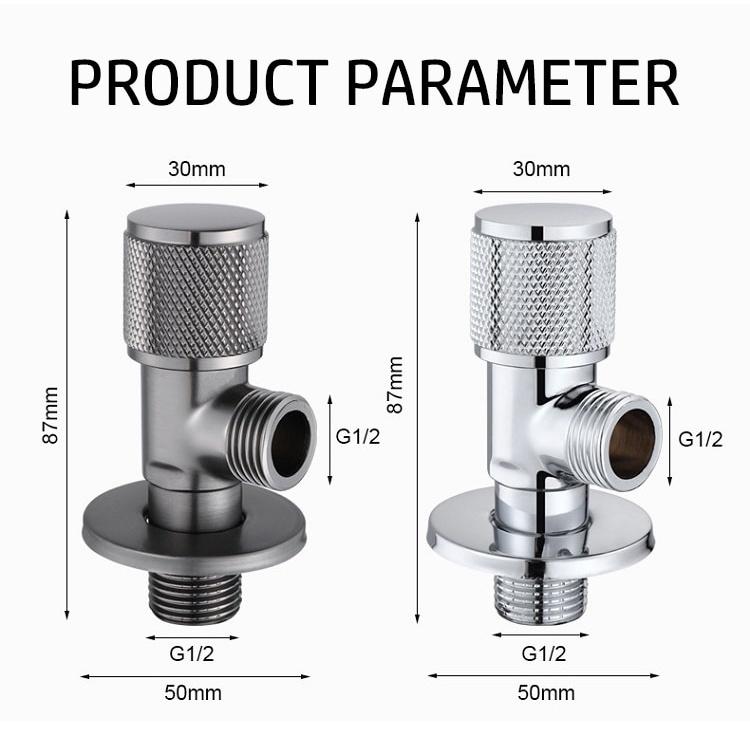 Brass Angle Valve Gray Inlet Valve Bath Outlet Valve G1/2 Basin Sink Diverter Kitchen Sink Wash Basin Water Stop Faucet