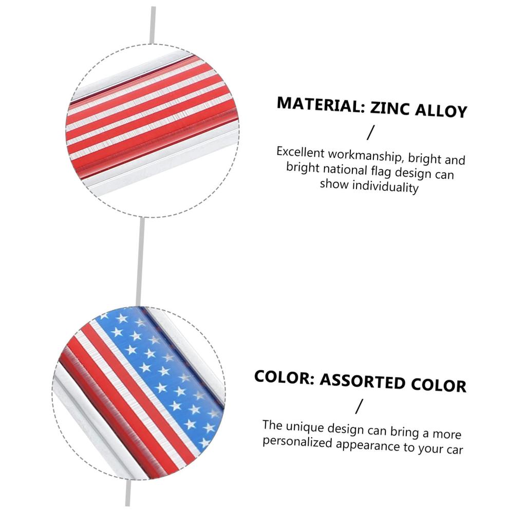 Anneome Car Decoration Sticker Metal Car Sticker Set Easy To Apply Flag Decal for Car