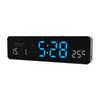 LED Digital Clock Desktop Or Wall Mount Electronic Alarm Clock for Bedroom Living Room Blue White Display