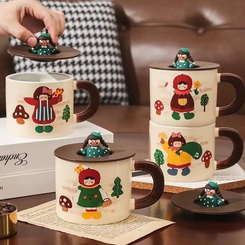 Xinglida Little Bear Ceramic Mug Set with Lid (2-Pack)