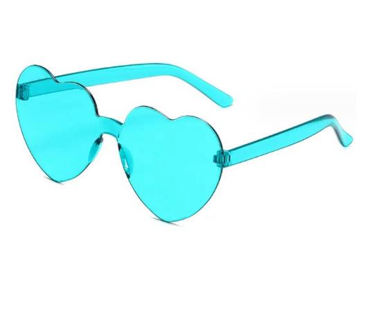 2817 Peach Heart Sunglasses, Love Sunglasses, Trendy Frameless One-Piece Sunglasses