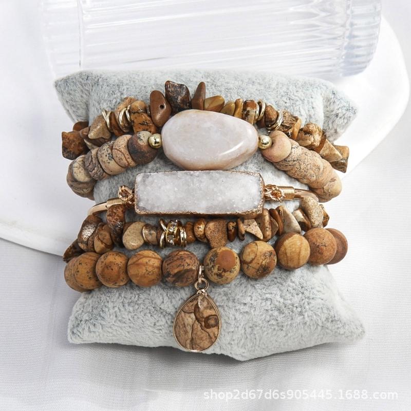 Handmade Natural Stone Bracelet Beads Bracelet Adjustable Bracelet Unisex Charm Bracelet Suitable for All Wrist Sizes