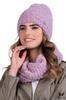 Nymfa Bukla Set Hat with Snood Color Lilac Pink