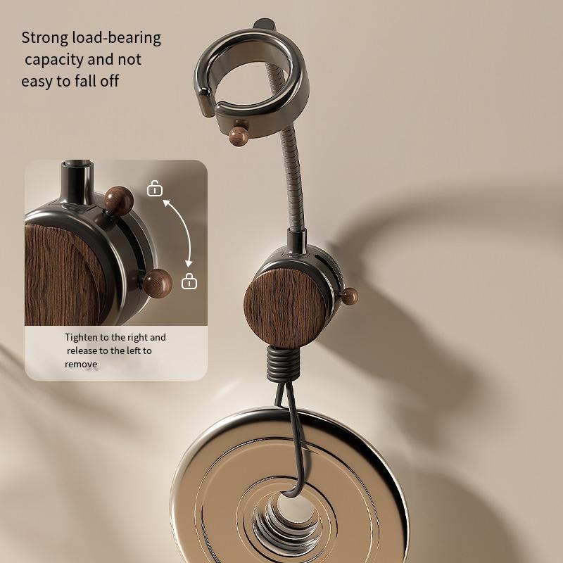 Rotatable Lazy Hair Dryer Holder Bathroom Non-punching Wall-Mounted Wind Duct Storage Rack Adjustable Hair Dryer Storage Rack