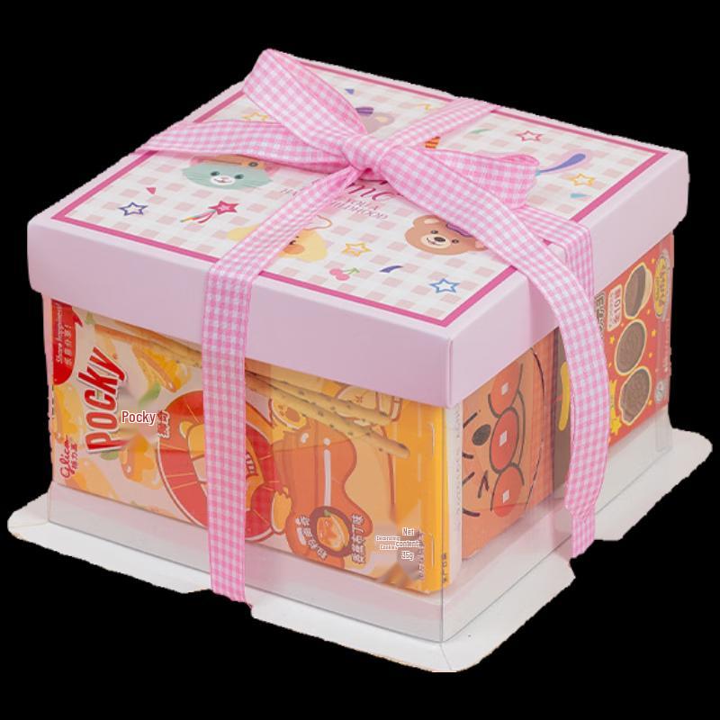 MEIDI Animal Party Pink 6-inch Cake Gift Box with Ribbon