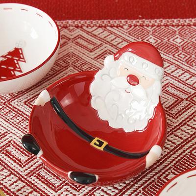 1 Stuk Noordse Keramische Kerstman Kom Creatieve Gegraveerde Fruitsalade Kom Westerse Saladekommen Huis Eetgerei Kerstcadeau