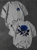 Stylish Unisexs TShirt With Blue Rose Print Casual Comfortable Loose Fit Versatile Simple Street Style
